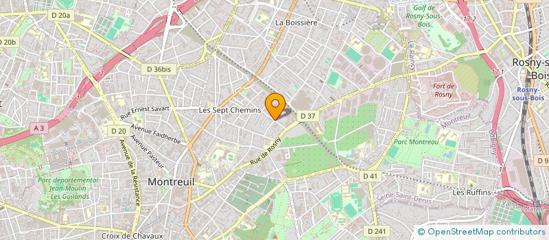 localisation de l'entreprise MONSIEUR SEBASTIEN CHAMAILLARD  MONTREUIL