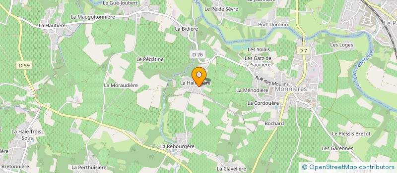 localisation de l'entreprise MONSIEUR SEBASTIEN CHARTIER  MONNIERES