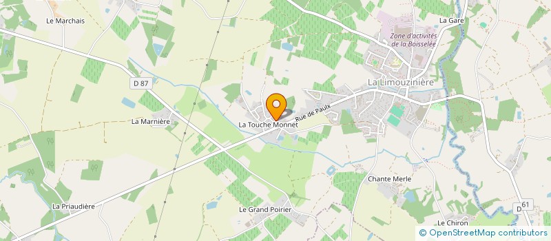 localisation de l'entreprise MONSIEUR SEBASTIEN CHAUVET  LA LIMOUZINIERE