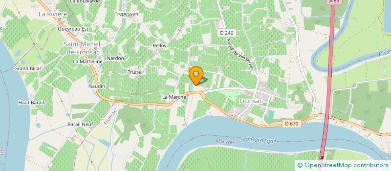 localisation de l'entreprise MONSIEUR SEBASTIEN CLERET à FRONSAC