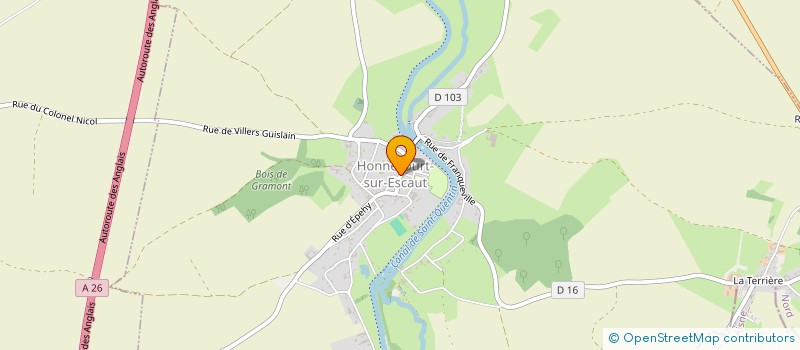 localisation de l'entreprise MONSIEUR SEBASTIEN CRAPET  HONNECOURT-SUR-ESCAUT