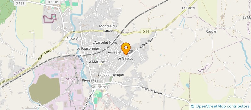 localisation de l'entreprise MONSIEUR SEBASTIEN JOURDAN  SALINDRES