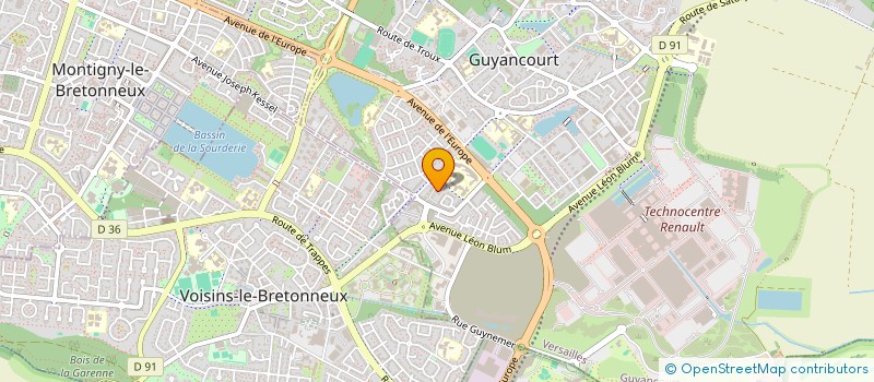 localisation de l'entreprise MONSIEUR SEBASTIEN LACHAUME  GUYANCOURT