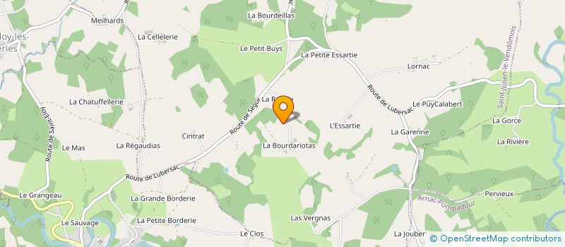 localisation de l'entreprise MONSIEUR SEBASTIEN LAGE  LUBERSAC