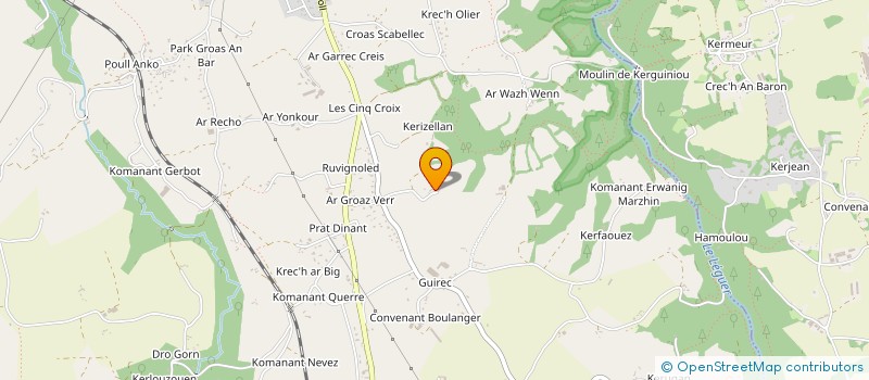 localisation de l'entreprise MONSIEUR SEBASTIEN LE BIHAN à CAOUENNEC-LANVEZEAC