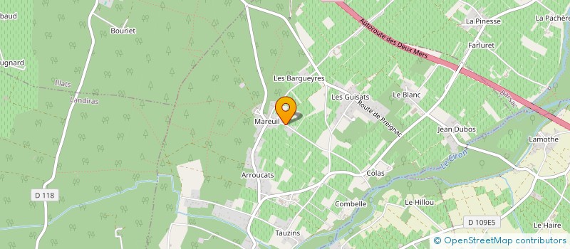 localisation de l'entreprise MONSIEUR SEBASTIEN LE LOGEAIS  PUJOLS-SUR-CIRON