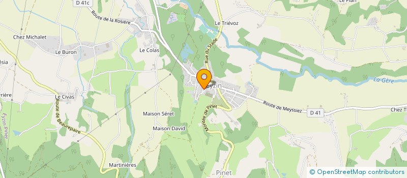 localisation de l'entreprise MONSIEUR SEBASTIEN MARTIN  EYZIN-PINET