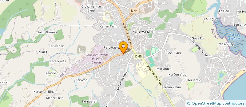 localisation de l'entreprise MONSIEUR SEBASTIEN MENARD à FOUESNANT