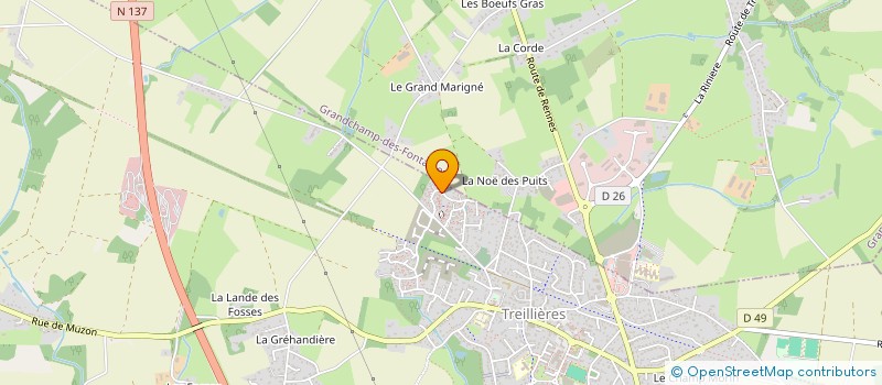 localisation de l'entreprise MONSIEUR SEBASTIEN MILBEO  TREILLIERES