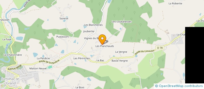 localisation de l'entreprise MONSIEUR SEBASTIEN PETIT  JUMILHAC-LE-GRAND