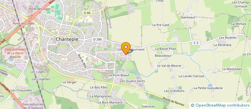 localisation de l'entreprise MONSIEUR SEBASTIEN RIBREAU  CHANTEPIE