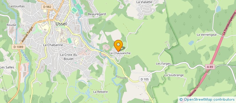 localisation de l'entreprise MONSIEUR SEBASTIEN ROUDEIX à USSEL
