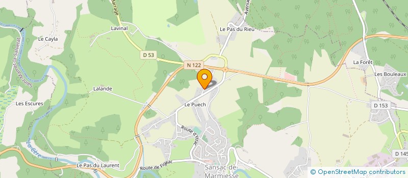localisation de l'entreprise MONSIEUR SEBASTIEN SERIEYS à SANSAC-DE-MARMIESSE