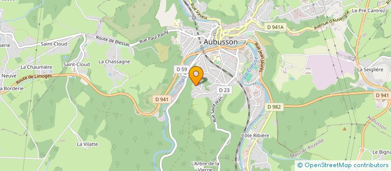 localisation de l'entreprise MONSIEUR SERGE BOUDIN à AUBUSSON
