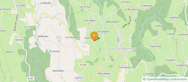 localisation de l'entreprise MONSIEUR SERGE COUPAT  TOURS-SUR-MEYMONT