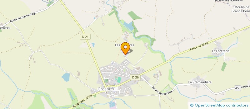 localisation de l'entreprise MONSIEUR SERGE MARIONNEAU à GROSBREUIL