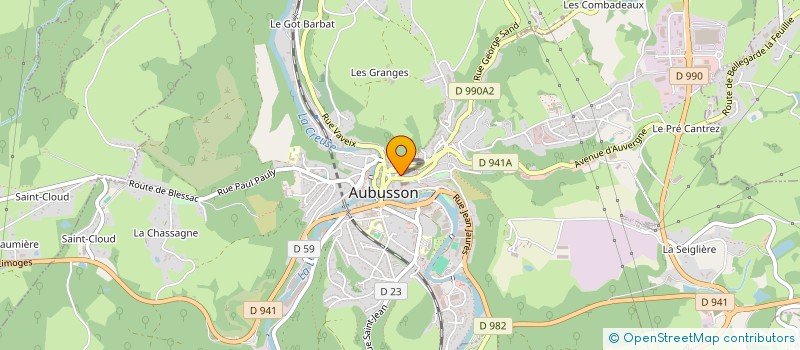 localisation de l'entreprise MONSIEUR SERGE MATHEY à AUBUSSON
