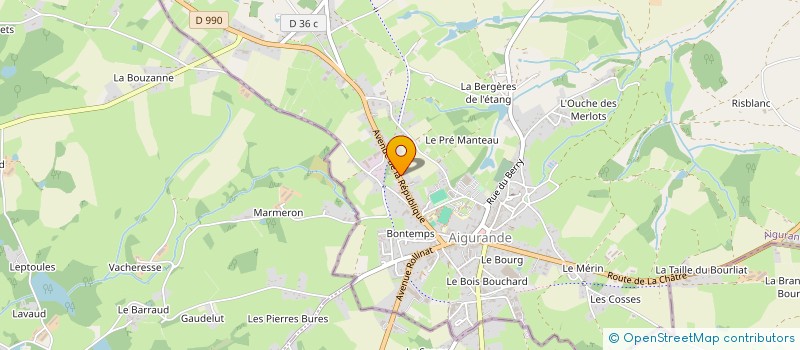 localisation de l'entreprise MONSIEUR SILVAIN GODIARD à AIGURANDE