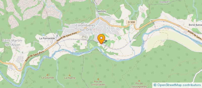 localisation de l'entreprise MONSIEUR STEPHANE BOURDON à COLOMBIERES-SUR-ORB