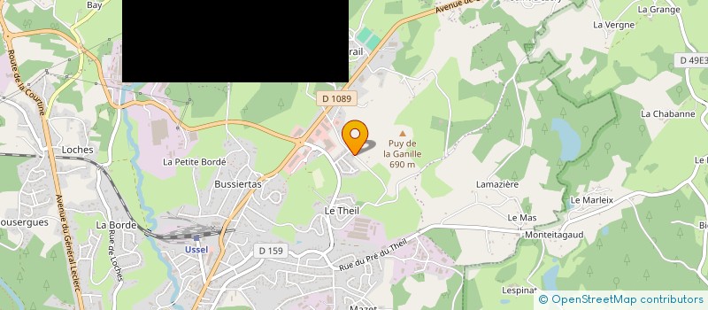 localisation de l'entreprise MONSIEUR STEPHANE ERARD  USSEL