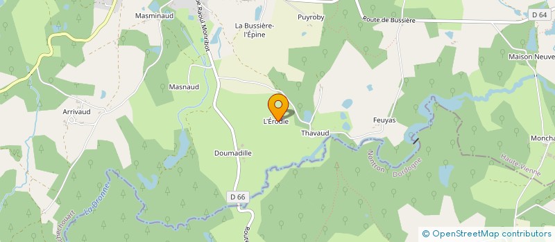 localisation de l'entreprise MONSIEUR STEPHANE LEGRAND à BUSSIERE-GALANT