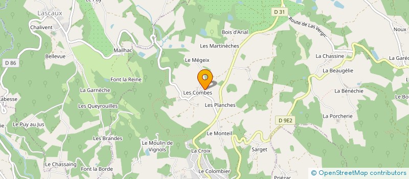 localisation de l'entreprise MONSIEUR STEPHANE MALVEAU  VOUTEZAC