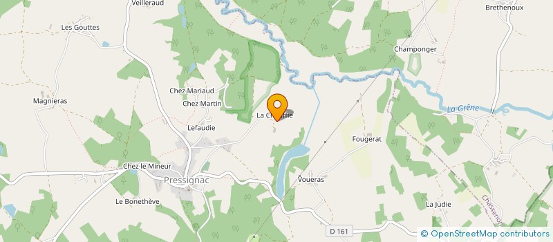 localisation de l'entreprise MONSIEUR SYLVAIN CHABAUDIE à PRESSIGNAC