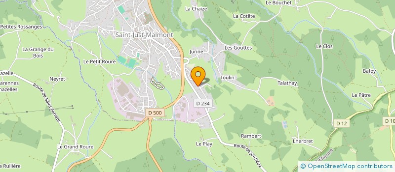 localisation de l'entreprise MONSIEUR SYLVAIN MONTCHAMP à SAINT-JUST-MALMONT