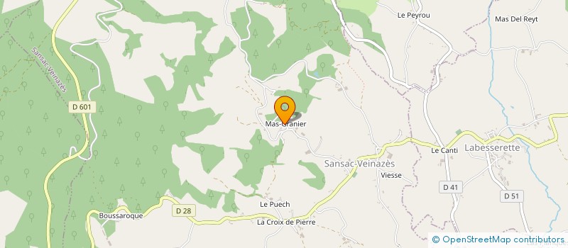 localisation de l'entreprise MONSIEUR SYLVESTRE MENUEL à SANSAC-VEINAZES