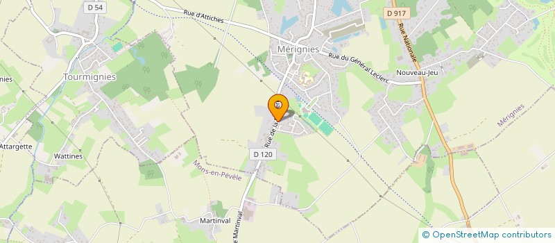 localisation de l'entreprise MONSIEUR TANGUY TIBERGHIEN  MERIGNIES