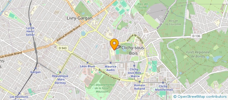 localisation de l'entreprise MONSIEUR THELINOR LEGER à CLICHY-SOUS-BOIS