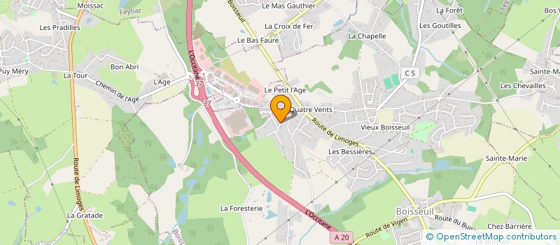 localisation de l'entreprise MONSIEUR THIBAULT SANCHEZ  BOISSEUIL