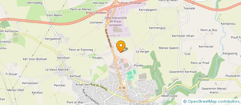 localisation de l'entreprise MONSIEUR THIERRY BEAUMONT à CHATEAUNEUF-DU-FAOU