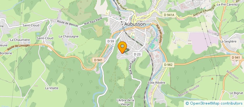 localisation de l'entreprise MONSIEUR THIERRY CHARRIER à AUBUSSON