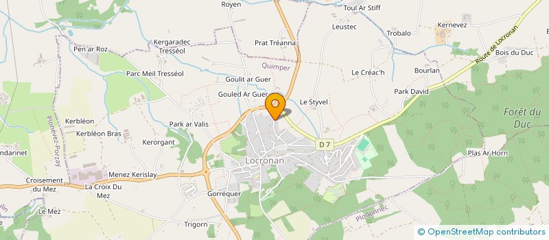 localisation de l'entreprise MONSIEUR THIERRY FONTAINE à LOCRONAN