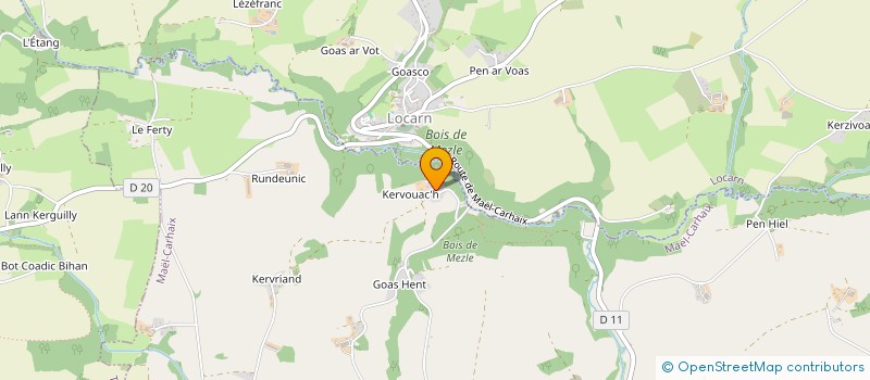 localisation de l'entreprise MONSIEUR THIERRY LE CORVELLEC  MAEL CARHAIX