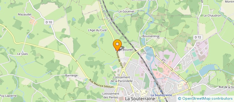 localisation de l'entreprise MONSIEUR THIERRY SANTO à LA SOUTERRAINE