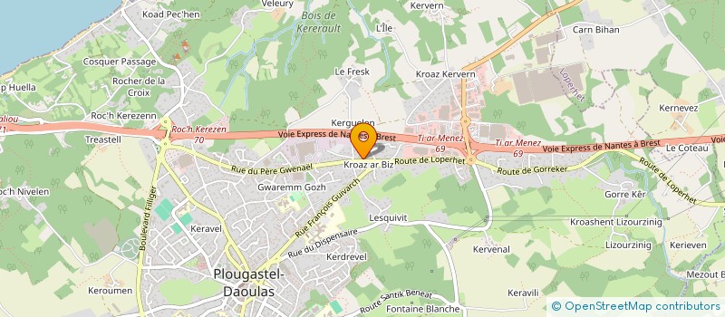 localisation de l'entreprise MONSIEUR THOMAS CRENN à PLOUGASTEL-DAOULAS