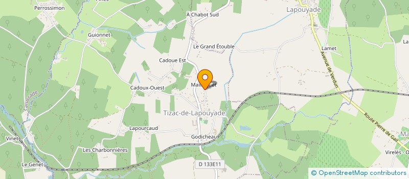 localisation de l'entreprise MONSIEUR THOMAS ROBERT  TIZAC-DE-LAPOUYADE