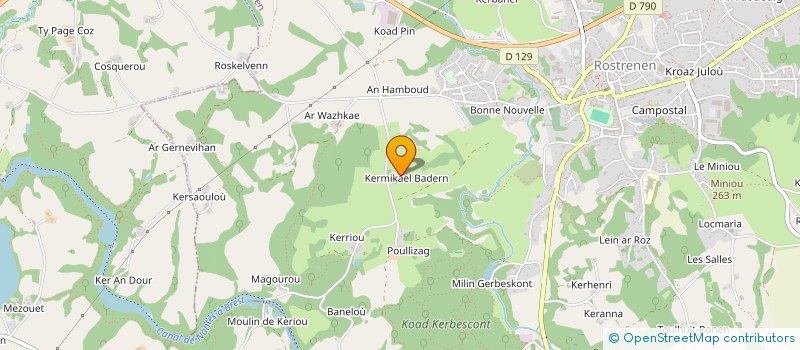 localisation de l'entreprise MONSIEUR TRISTAN SIBERIL  ROSTRENEN