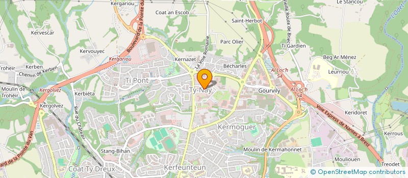 localisation de l'entreprise MONSIEUR UGO KERDRAON à QUIMPER