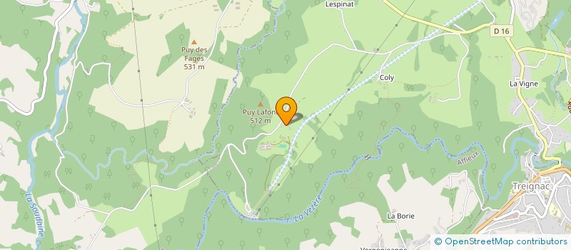 localisation de l'entreprise MONSIEUR ULYSSE BORIE  TREIGNAC