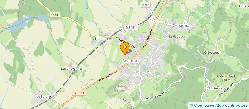 localisation de l'entreprise MONSIEUR VALENTIN GUYOT  BEAUFORT-ORBAGNA