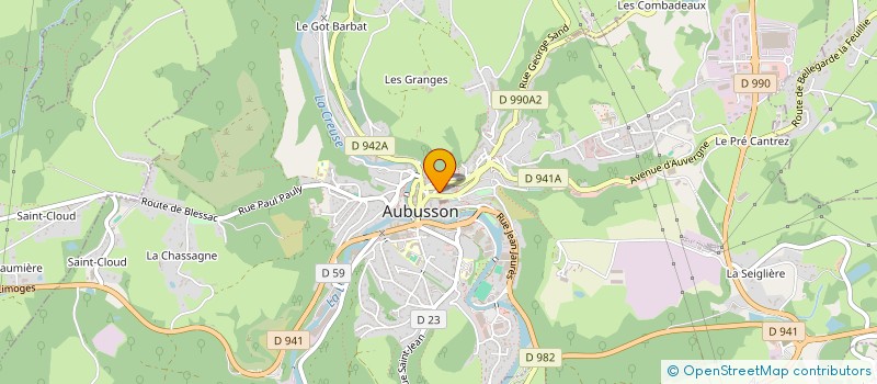 localisation de l'entreprise MONSIEUR VALENTIN MEZILLE à AUBUSSON