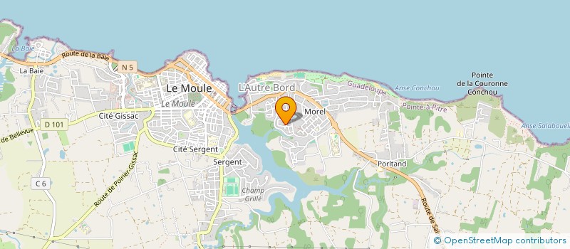 localisation de l'entreprise MONSIEUR VALERE VINDEX à LE MOULE