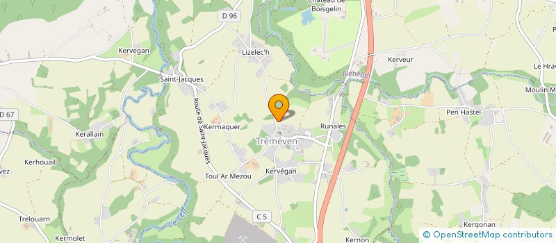 localisation de l'entreprise MONSIEUR VIANNEY GUILLET DE LA BROSSE  TREDARZEC