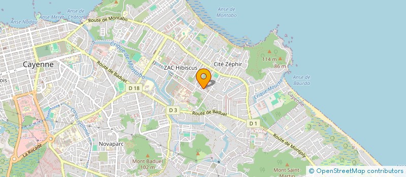 localisation de l'entreprise MONSIEUR VINCENT JOHN  CAYENNE