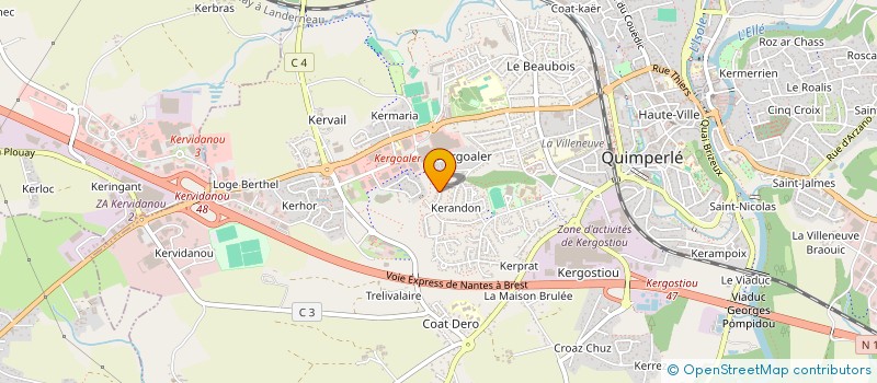 localisation de l'entreprise MONSIEUR VINCENT KERVIEL à QUIMPERLE