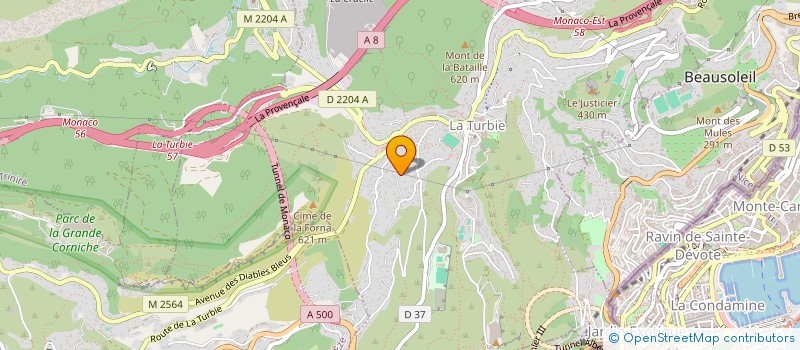 localisation de l'entreprise MONSIEUR VINICIO PONZIANI à LA TURBIE