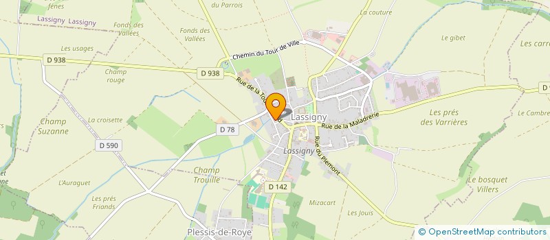 localisation de l'entreprise MONSIEUR WALDEMAR LESTIENNE  LASSIGNY